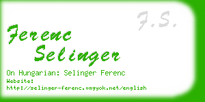 ferenc selinger business card